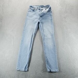 Levis 501 Jeans Womens 26 Blue Straight High Rise Button Fly Light Wash Stretch